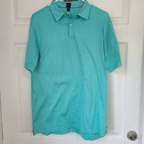 Mercer Blue Men's Short Sleeve Polo Shirt, Size: Medium Color: Teal - Picture 1 of 10